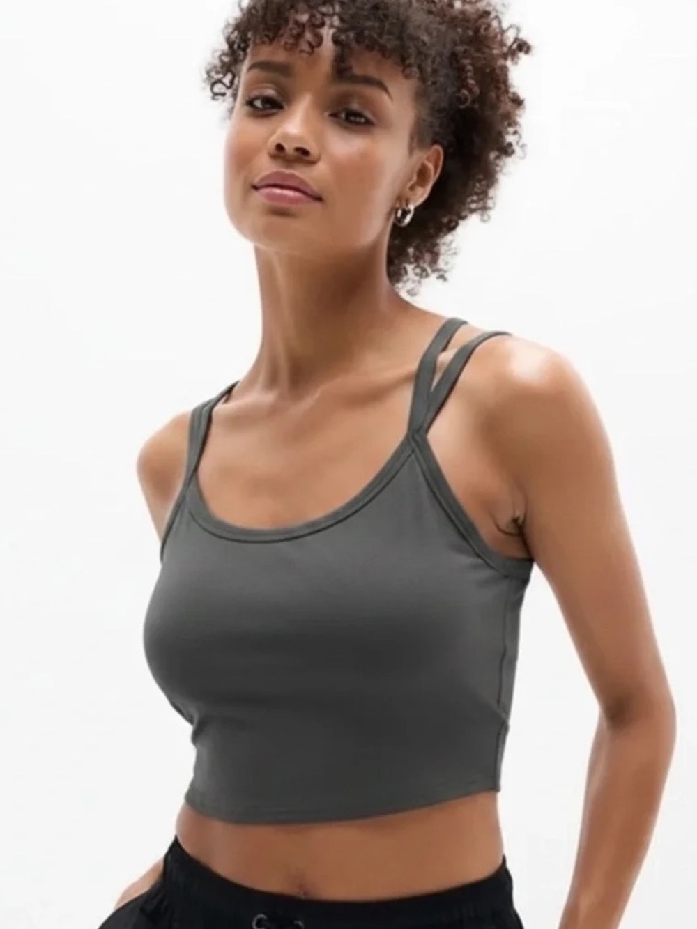 NWT. Athleta Signature Rib Wide Binding Tank. Gray. Size XL.